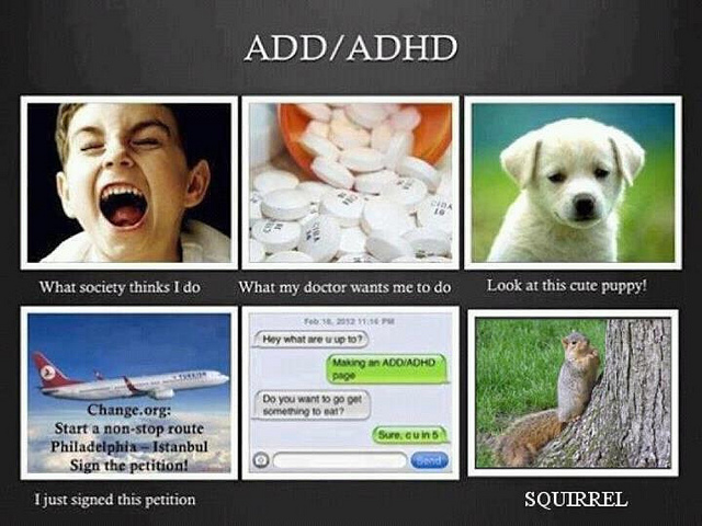 A collage of the expectations of ADD/ADHD.