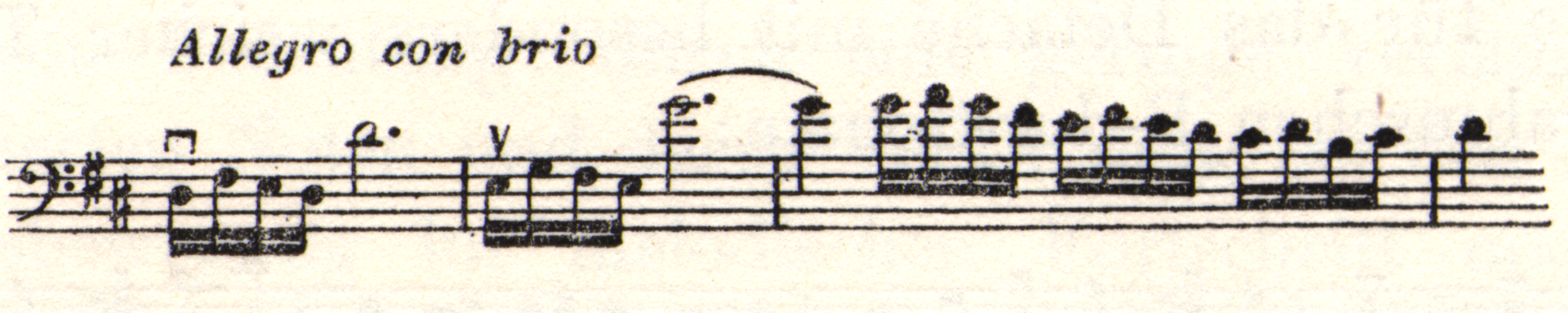 Musical notation. "Allegro con brio" is written on top.