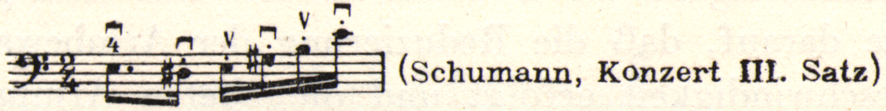 Musical notation. "(Schumann, Konzert III. Satz)" is written beside