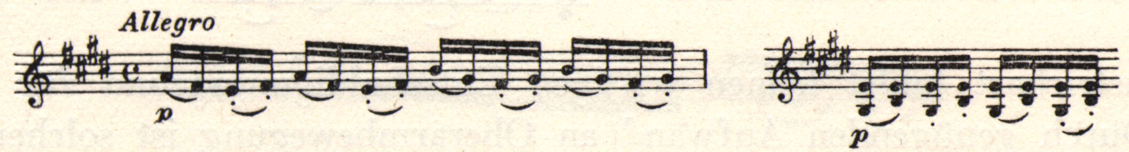 Musical notation in two sections