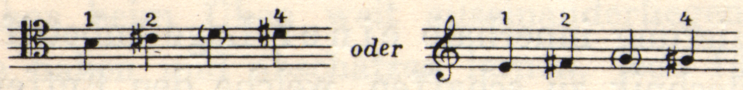 Two sections of musical notation with "oder" written between them