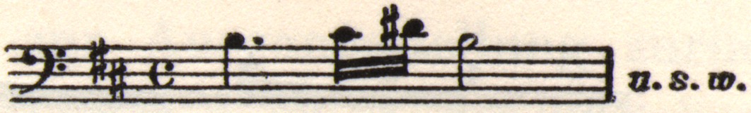 Musical notation. "U.s.w." is written beside.