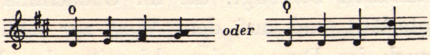 Two sections of musical notation with "oder" written between