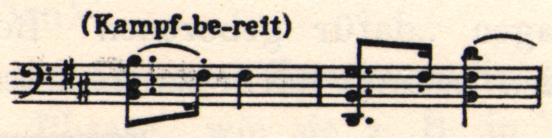 Musical notation. "(Kampf-be-reit)" is written above