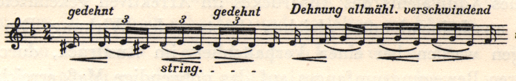 Musical notation using German words