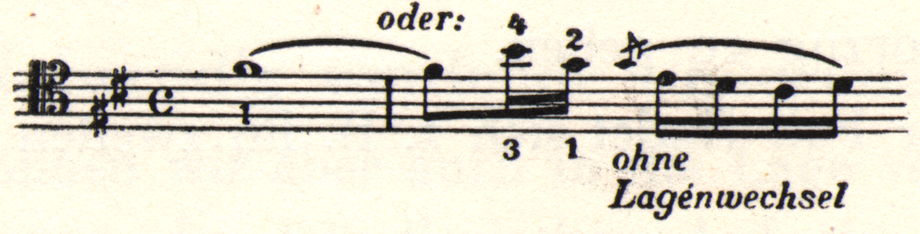 Musical notation. "Oder" is written above and "ohne Lagenwechsel" below