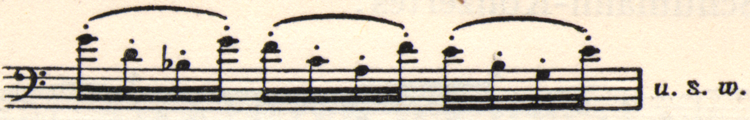 Musical notation. "U.s.w." is written beside